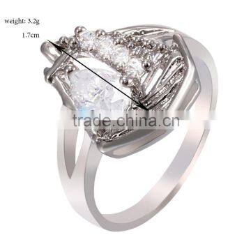Pretty Women Ring With Clear Austria Crystal Teardrop Shaped Ring Girl Birthday Gift photo-4