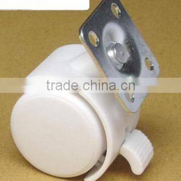 50mm PP white locking caster wheels insert casters