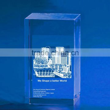 2016 wholesale transparent raw crystal glass block