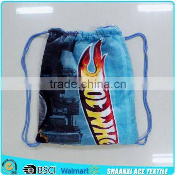 Newest promotional cotton velour printed towel tote bag