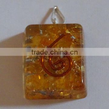 Carnelian Orgone Retangle Pendent