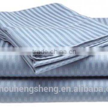 100% cotton twin size sateen dobby stripe 4pc sheet set