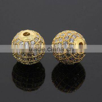 Grade AAA 8mm Natural White Zircon Balls With 24k Gold Plated CZ Jewelry photo-2
