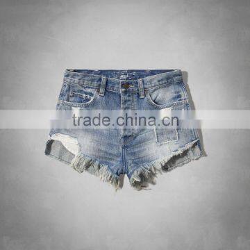 2015 summer denim shorts cutoff shorts high waist jeans for women