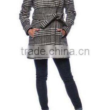 new style womens wool coat houndstooth slim fit from china