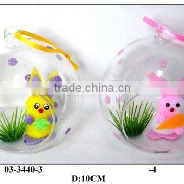 beautiful glass ball with hole for easter gift