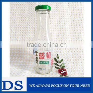 260ml high quality flint glass juice bottle with tinplate cap