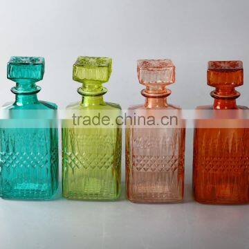 glass wine bottles with spray colors