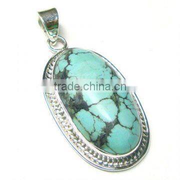 925 semi precious turquoise gemstone jewelry fashion pendant