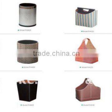faux leather (pu,pvc) or genuine leather storage basket