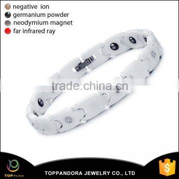 Tungsten Steel Women's Health Energy With Magnetic Stone Bracelet CZ Diamond Bracelets Bangles In Jewelry For Women