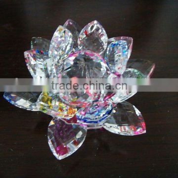 Beautiful rainbow coloured crystal lotus flowers