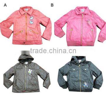 Girl's fashion pu jacket stock