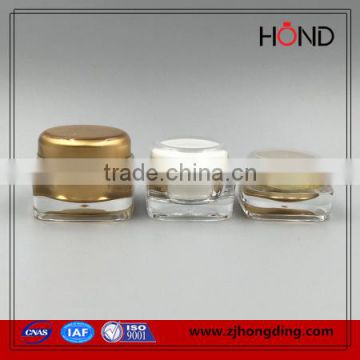 Acrylic sqaure cream jar transparent plastic materials