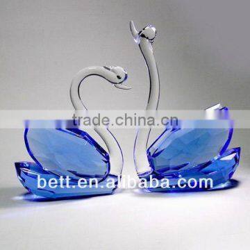 Blue optical crystal swan wedding gift wholesale