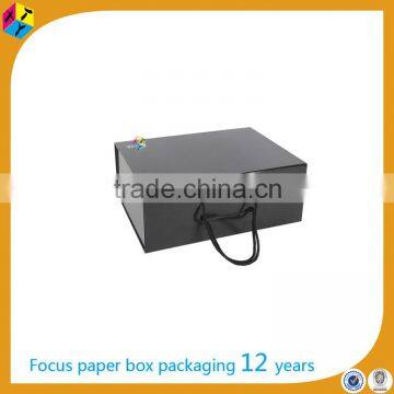 Black Foldable Cardboard Box With Rope Handle photo-4