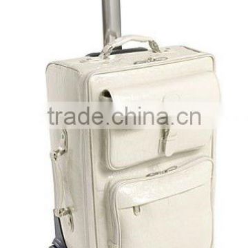 Cute 22" leather carry on trolley bag