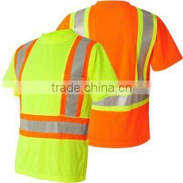 Class 2 Hi Vis Workwear Polyester T Shirt Front Chest Pocket Workwear Uniform