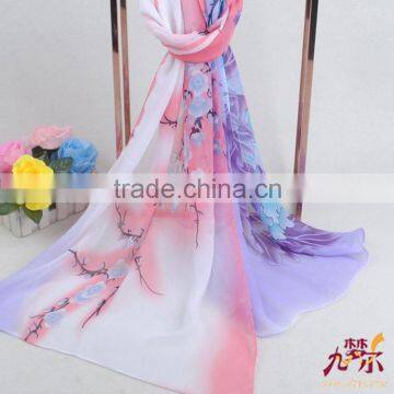 2016 new design digital print fashion silk scarf