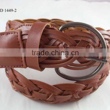 customized braid PU leather knitted belts