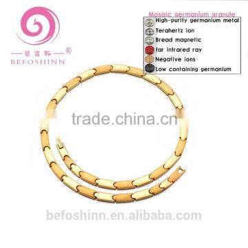 High pure germanium stone Tourmaline energy gold Tungsten steel necklace in stylish trend