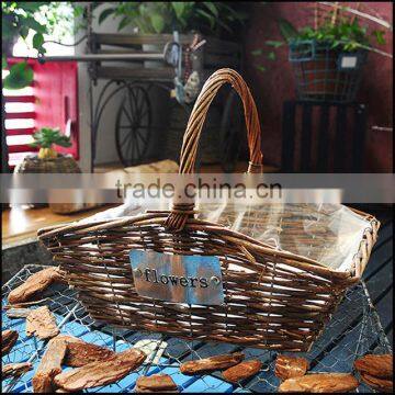 Flower Wicker Basket With Handle photo-6