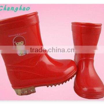 2013 PVC red cute girl children's rain boot