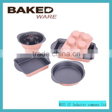 ceramic bakeware sets with silicone handle 5pcs cake pan