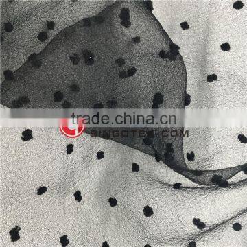 Polyester Organza Dot Jacquard Fabric for Dress