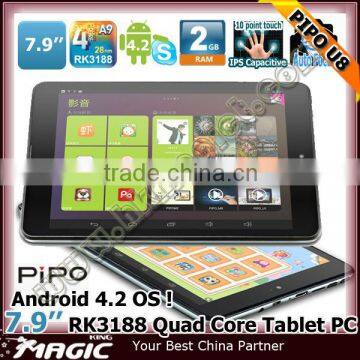 Hot pipo u8 rk3188 quad core tablet pc built in 3g bluetooth