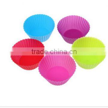 silicon cake cups / Silicone Cake Baking Cup Set Kitchen Craft Tool Colorful Round Shape