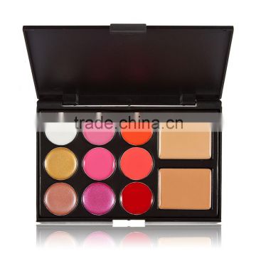 Warm Color Makeup Set 2 Color Cosmetic Concealer and 9 Color Lip Gloss Lipstick Make Up Kit