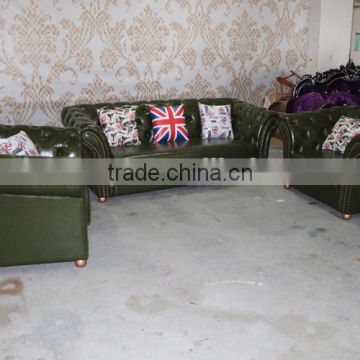 new product sectional green modern leather sofa