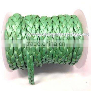 Braided Leather cords -Flat Braided Leather Choty-Metallic-SE-M-02-10MM