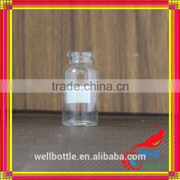 High quality small clear serum glass bottle with rubber stopper