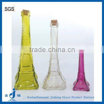 Eiffel Colored Glass Jar With Cork Lid