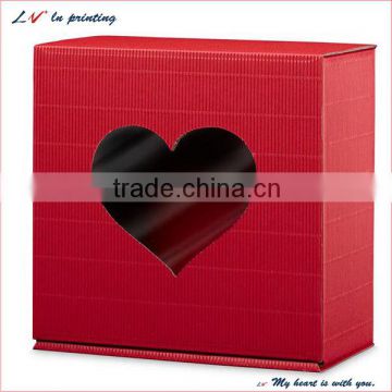 high quality recyclable Jewelry box with heart pvc window