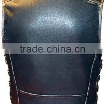 Leather Motorcycle Vest, Biker Waistcoat, Motorbike Leather Vest, Chopper Leather Vest photo-3