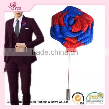 2016 new fashion men's flower brooch, artifical flower brooch for suit