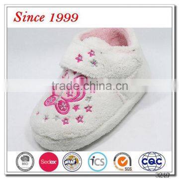 plain white coral fleece baby prewalker shoes