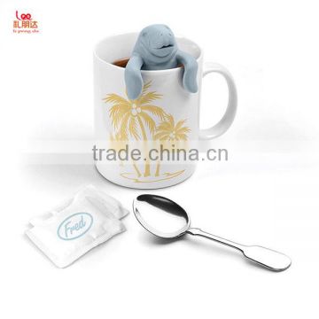 Free Mould! Wholesale Silicone Manatee tea Diffuser Infuser,silicone Loose Tea Leaf Strainer, silicone tea Herbal Spice Filter