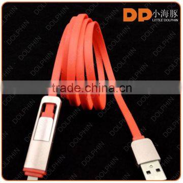 Factory Wholesale Cheap Price 2 in 1 Gold Connector Usb Cable Metal Shell Usb Data Cable photo-3