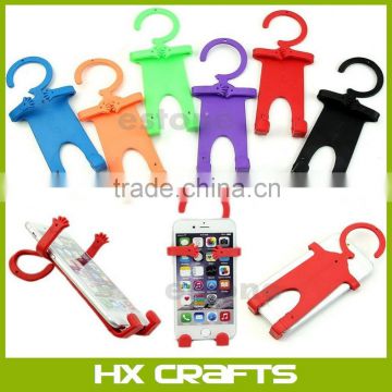 Universal Soft Silicone Flexible Cell Phone Holder Multifunction Human Shape Hanger Phone Holder For Cellphone