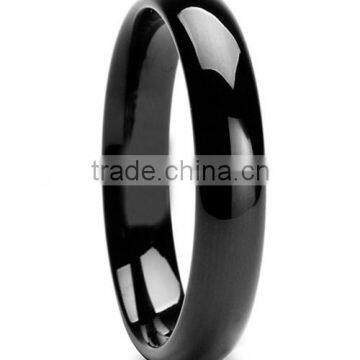 6MM Black Tungsten Carbide Ring, Women High Polished Black Tungsten Ring