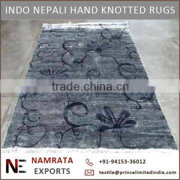 Indo Nepali Hand Knotted Modern Art Silk Carpets and Rugs at Cheap Price