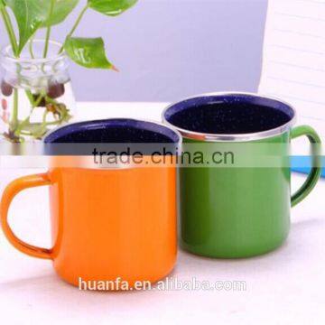 Promotional gift items High Quality steel & enamelware metal mug enamel coating camping mugs with customized private label