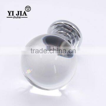 Oversize Globe Shiny Clear Brass Metal Crystal Glass Knobs photo-3