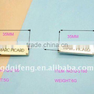 In Stock bag metal accessories metal plate strip brass tag