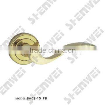 BA02-15 PB brass door handle on rose