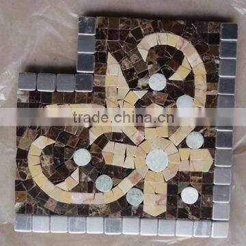 2017new emperador mosaic tile marble border design